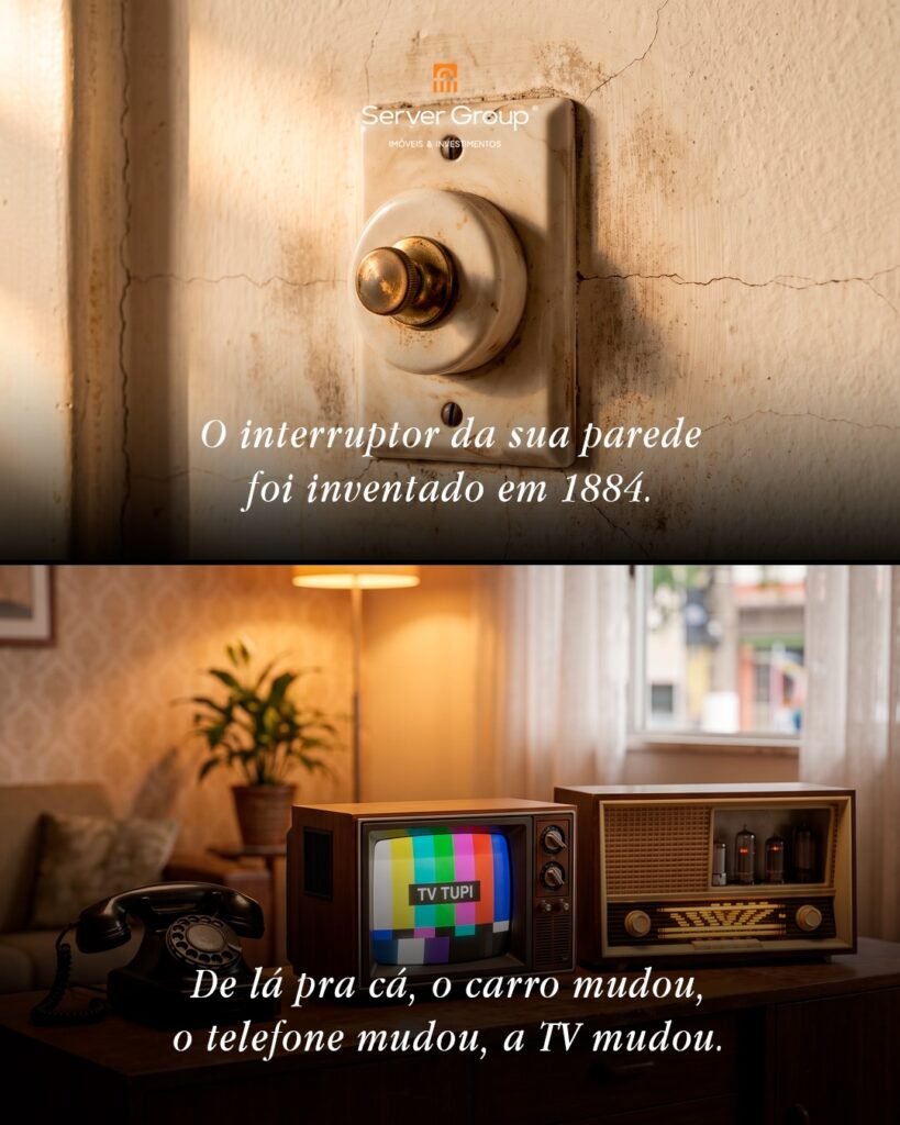 Em 1884, John Henry Holmes inventou em Newcastle o interruptor de acionamento rápido — o mesmo princípio que está na sua parede agora. Cento e quarenta anos depois, você ainda levanta pra apertar o botão. O resto da casa já mudou: o mercado brasileiro de casa inteligente movimentou R$ 14 bilhões em 2024 e a projeção da IMARC Group é de R$ 34,9 bilhões até 2033. Iluminação em cena, fechadura sem chave, clima e segurança no celular — o que era luxo de mansão virou item de projeto. Aqui em Araguari, a Server Group faz automação residencial e comercial: do ponto de partida simples (iluminação e fechadura) ao projeto completo integrado à obra. Comenta AUTOMAÇÃO que a gente te chama no direct e te mostra o que dá pra fazer na sua casa — do jeito que ela é hoje. 📍 Server Group — Araguari-MG Fale com a gente no WhatsApp: (34) 9 9219-5276 #Araguari #CasaInteligente #AutomacaoResidencial #SmartHome #TecnologiaResidencial ServerGroup