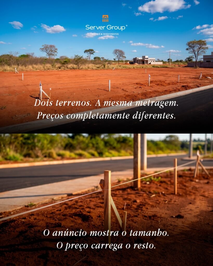 Dois terrenos com a mesma metragem podem custar preços bem diferentes — e o motivo quase nunca está no anúncio. Rua sem saída, onde só passa quem mora. Face que recebe o sol da manhã nos quartos. Altura do lote em relação à rua. Topografia que dispensa aterro. Bairro com infraestrutura pronta. O mercado precifica esses detalhes há décadas: a avaliação profissional de terrenos usa fatores para cada um deles — tem até "fator esquina" nas plantas de valores que as prefeituras aplicam no IPTU. O olho destreinado não vê; o preço, sim. Na prática: quem compra lendo só a metragem leva o resto por sorte. Quem aprende a ler o resto, escolhe de propósito — e é esse olhar que a gente empresta em cada visita. Comenta TERRENO que a gente te chama no direct com as opções que passaram no nosso filtro aqui em Araguari — ou fala direto com a gente no WhatsApp. 📍 Server Group — Araguari-MG (34) 9 9219-5276 #Araguari #Terrenos #TerrenoAVenda #ImoveisAraguari #InvestimentoImobiliario ServerGroup